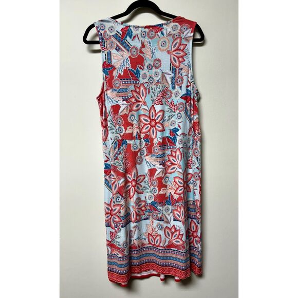 J. JILL Floral Boho Patchwork Print Rayon/Spandex Tank Midi Dress, Sz L - Picture 7 of 11